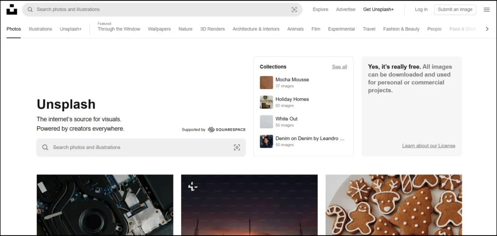 Unsplash - useful websites for designers