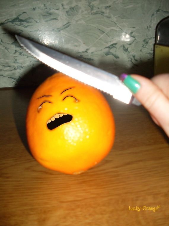 crying orange and knife crying orange and knife