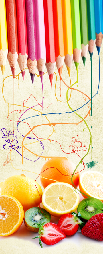 fruits and pencils fruits and pencils