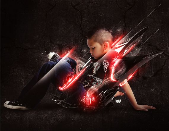 kid-surrounded-by-red-lights