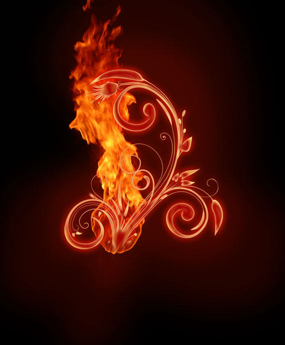 How to create a burning flower 13