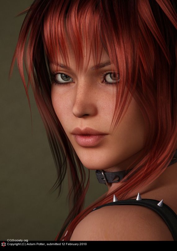 woman-with-red-hair-and-spiked-collar