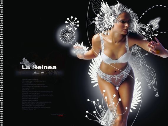 woman surrounded by vector flowers