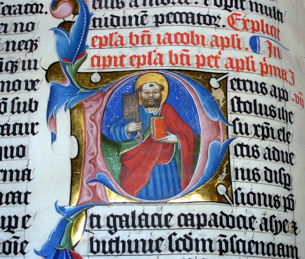 Gothic script example in Malmesbury Bible