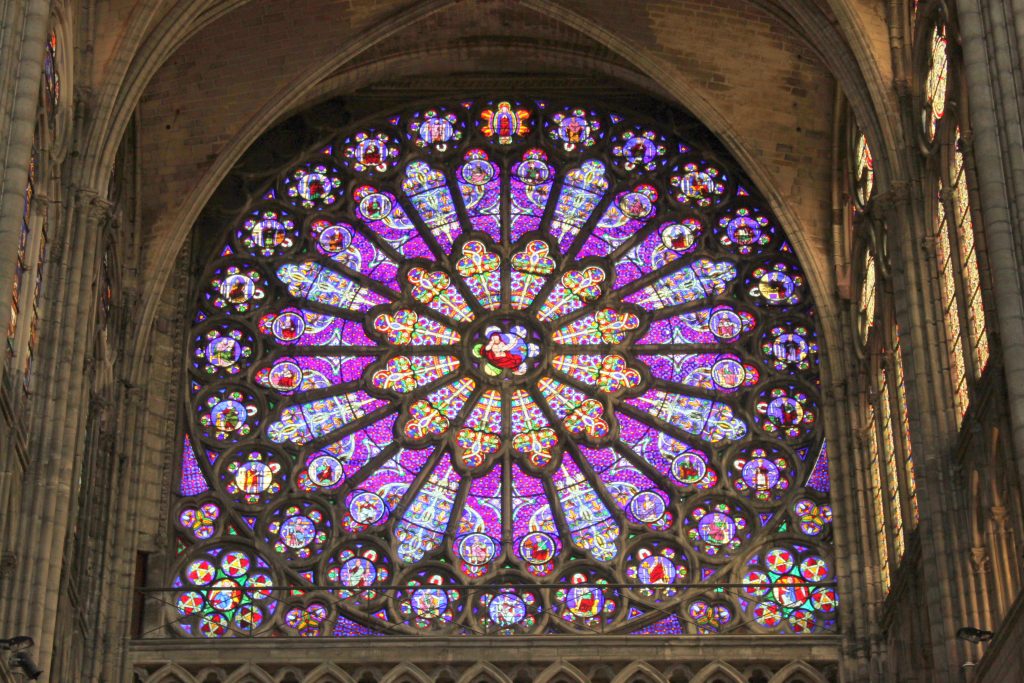 Rose window at the Basilica of St. Denis - gothic art style