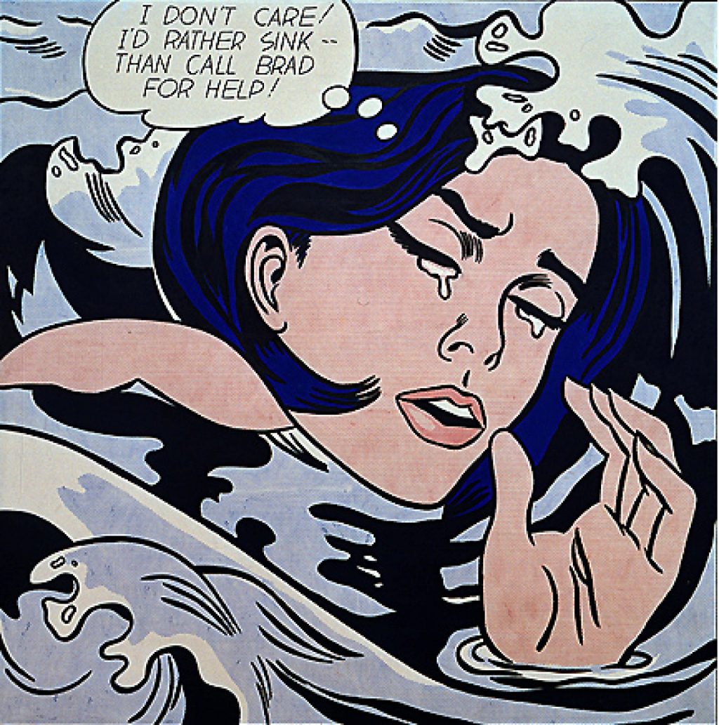 drowning girl pop design by Roy Lichtenstein