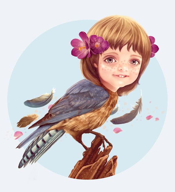 bird and girl