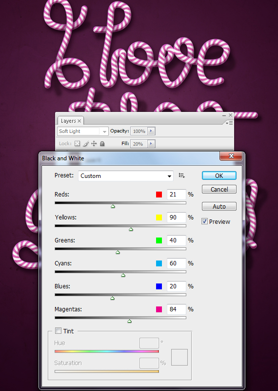 Create Candy Cane Typography with Photoshop Step 32-2