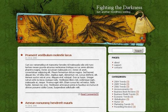 Fighting the Darkness Wordpress Theme
