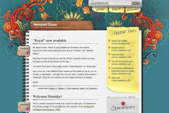 Notepad Chaos Wordpress Theme