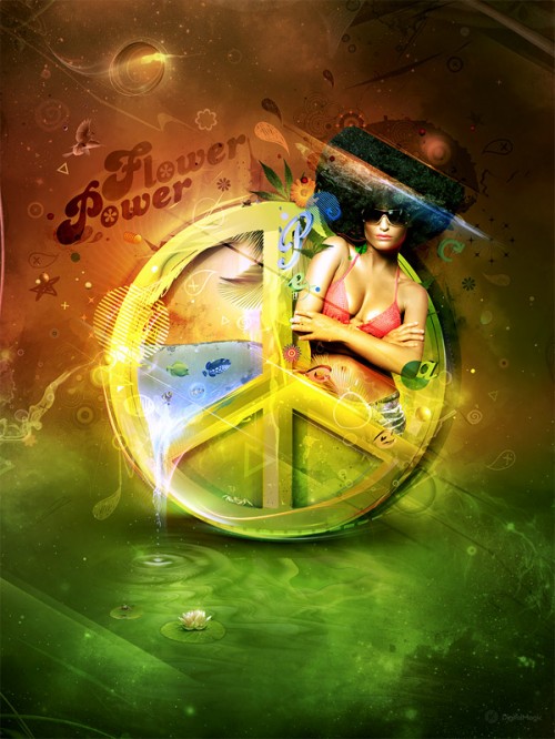flowery peace and harmony photoshop tutorial