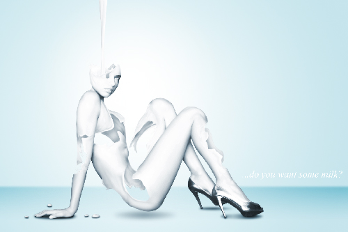 photoshop tutorial turn a girl into milk image