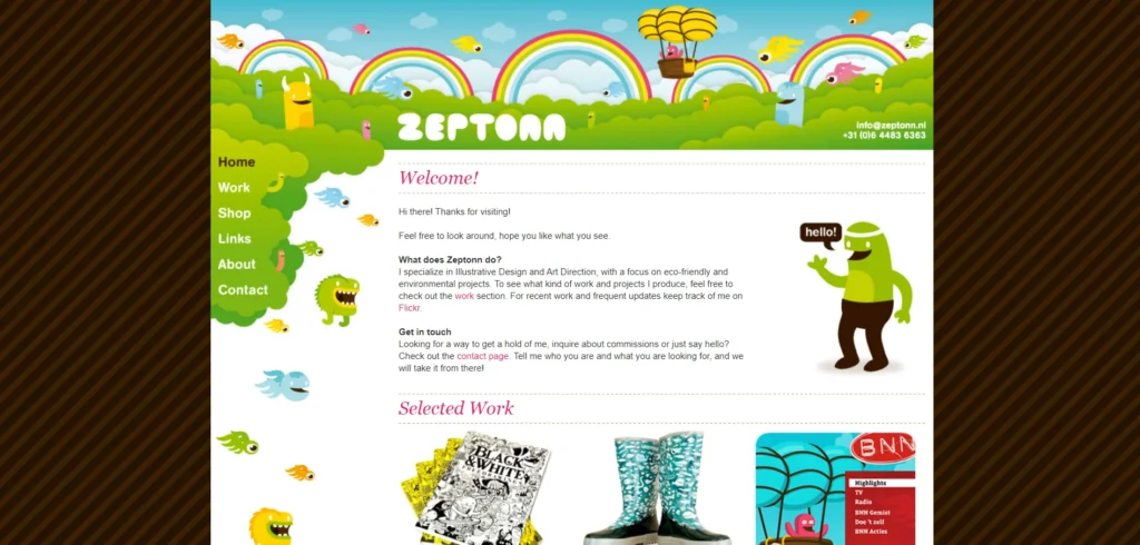 Zepton-Cartoonish-Website-Design Zeptonn - cartoon website design