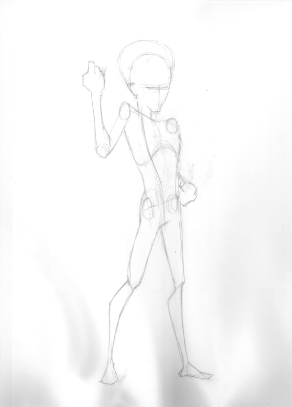 Drawing process for Megamind