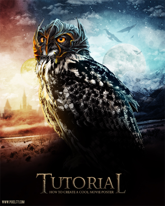 final-pixel-77-owl-poster-tutorial How To Create a Movie Poster in Photoshop - Final