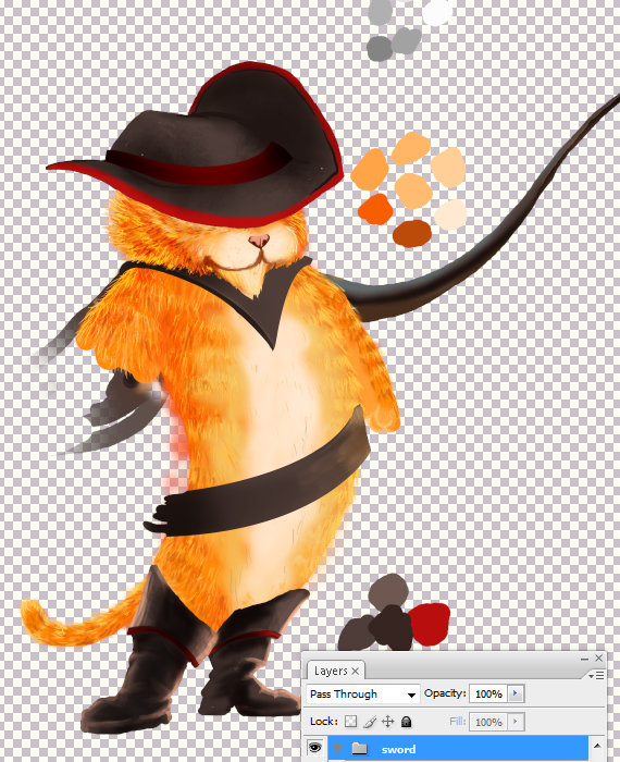 create a Puss in Boots movie poster step 19