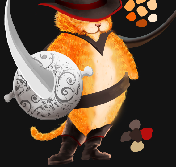 create a Puss in Boots movie poster step 26