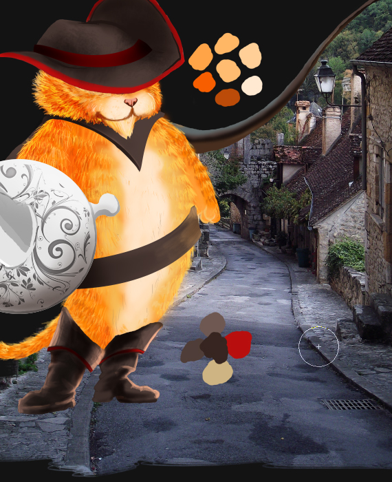 create a Puss in Boots movie poster step 27