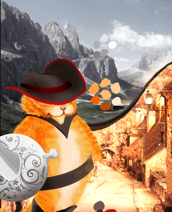 create a Puss in Boots movie poster step 30