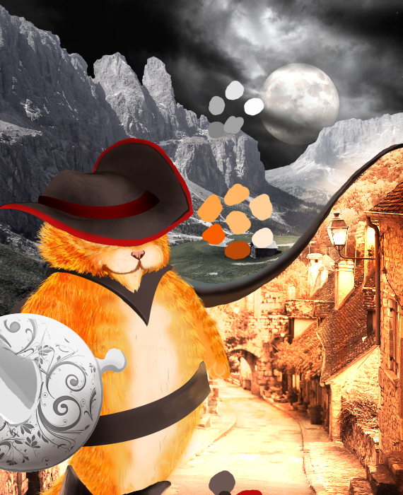 create a Puss in Boots movie poster step 31