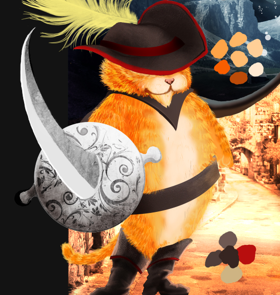 create a Puss in Boots movie poster step 39