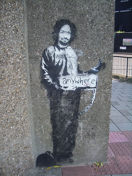 450px-Banksy_Hitchhiker_to_Anywhere_Archway_2005