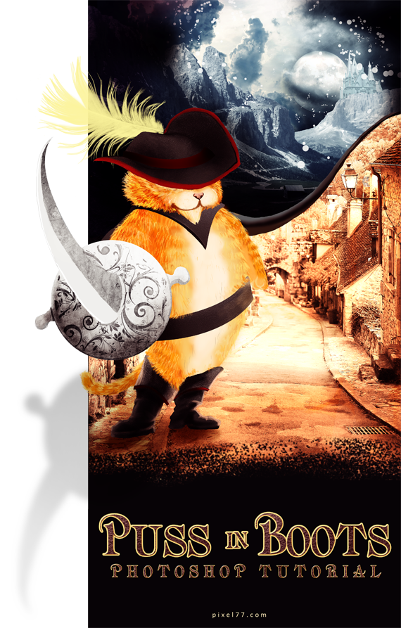 create a Puss in Boots movie poster Final Image