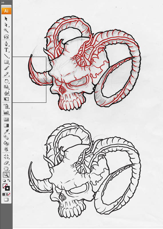 outline-2-pixel-77-complete-guide-to-draw-skulls-illustrator step 11 image