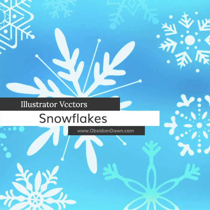 winter illustration with snowflakes 5 snowflake Illustrator vectors