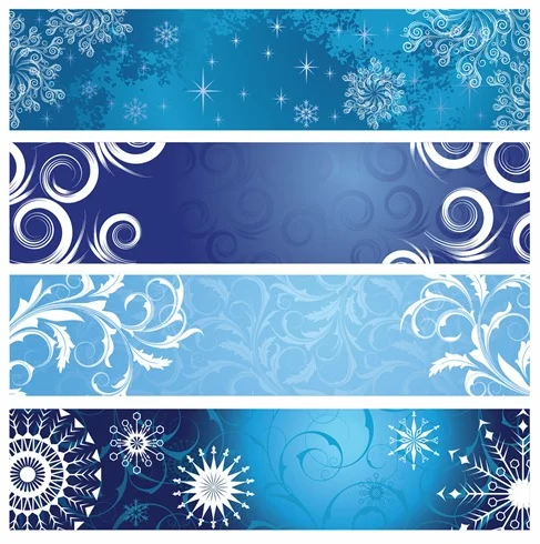 VectorChristmasBannerswithSnowflakes_thumb vector Christmas banners