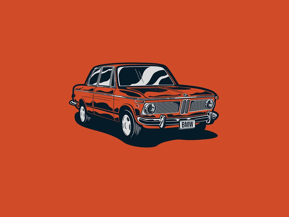 keepd.cars.preview vintage BMW car illustration