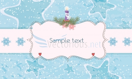 2636-candle with snowflakes