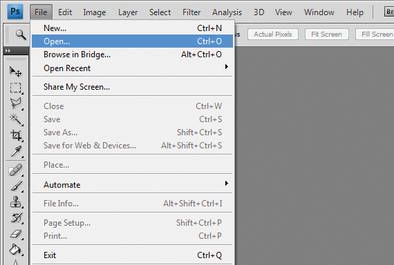 open EPS in Photoshop tutorial step1