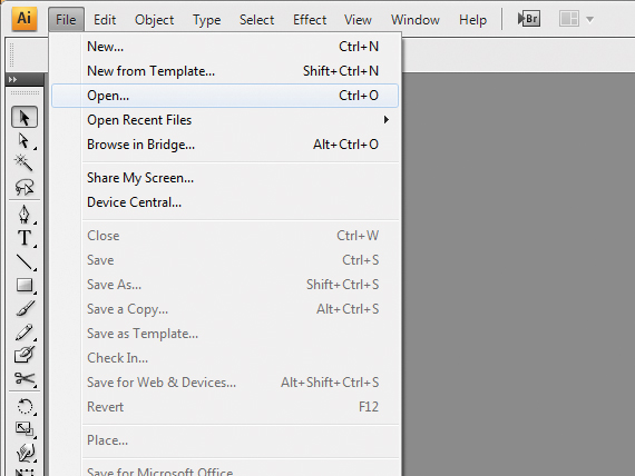 open vector in Photoshop