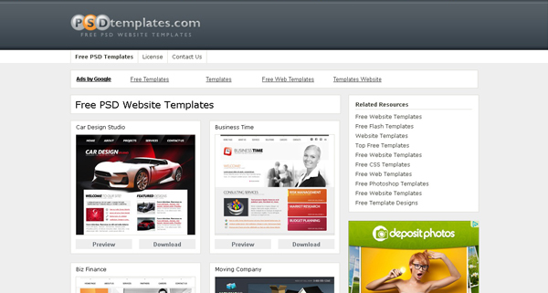 Website name - PSD Template