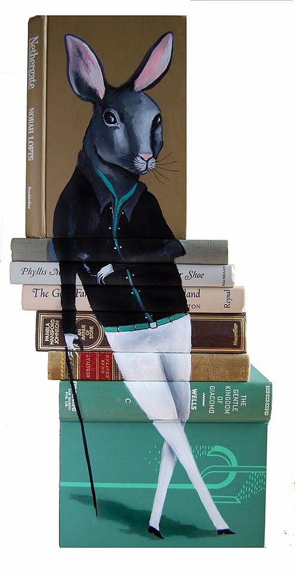 Artist-of-the-Week-Art-Painted-on-Stacks-of-Books-by-Mike-Stilkey-5