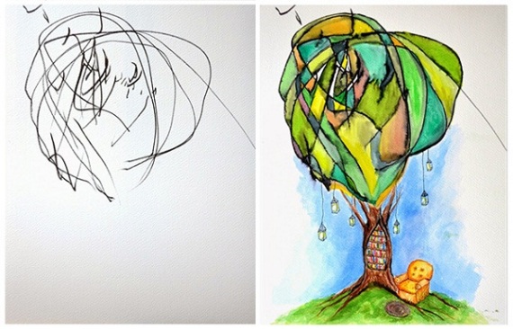 Talented-Mommy-Inspired-by-Her-Two-Year-Old-Drawings-7