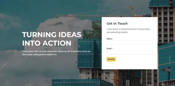 Construction Landing Page Cyberchimps Responsive theme