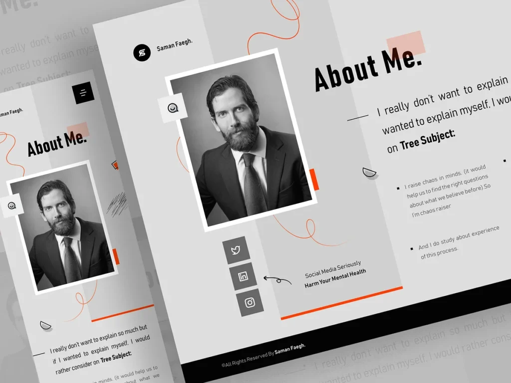 About me page design