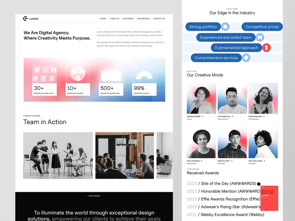 team page design inspiration