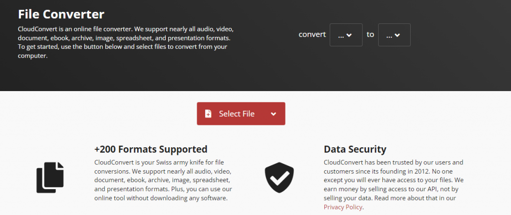 Cloudconvert - excel to pdf converter