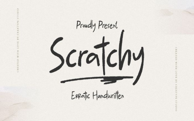 Scratchy Erratic Handwritten typeface