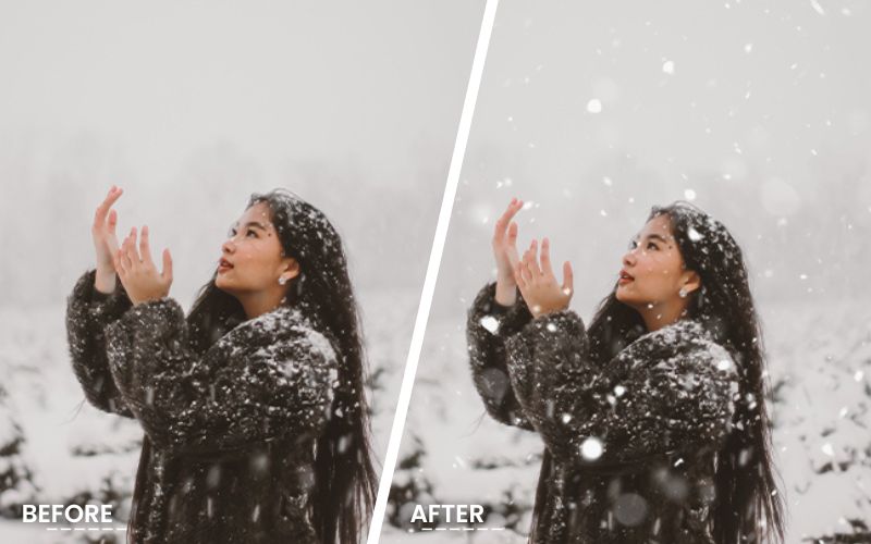 free snow overlay - before after 1