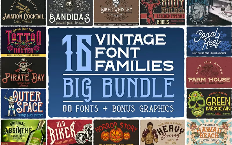 Vintage Font Bundle That’ll Make You Travel Back In Time