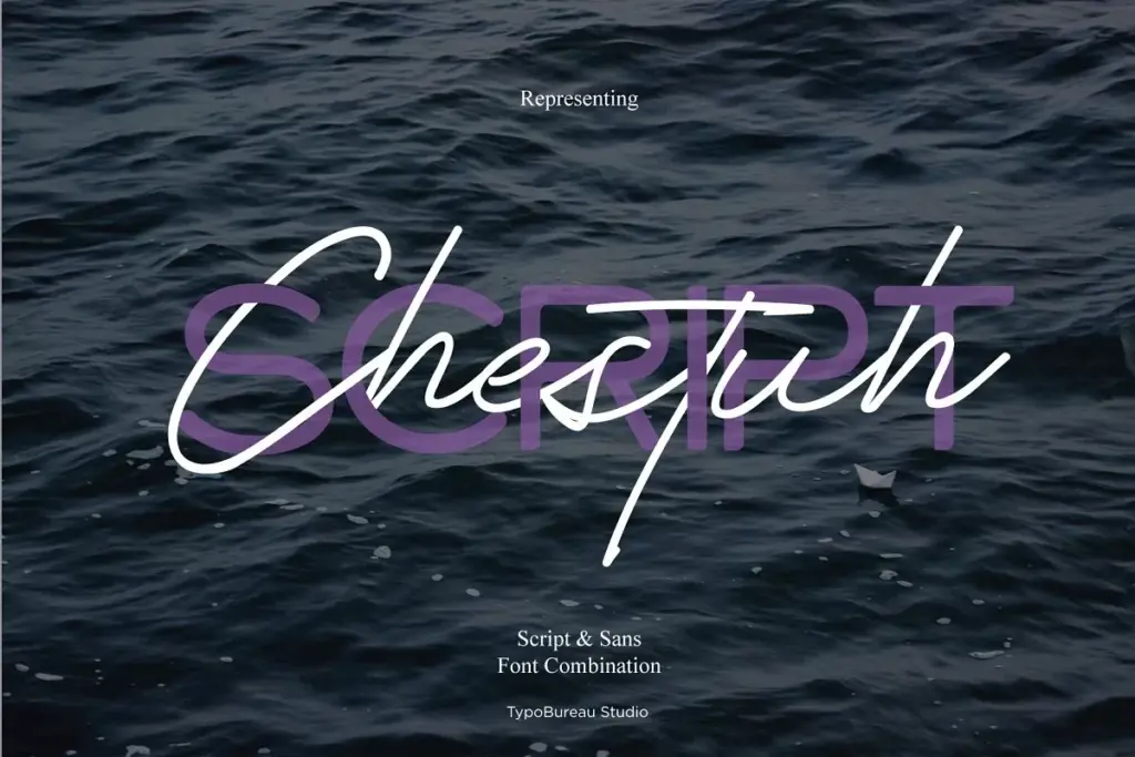 Chestuh Script and Sans, Script & Sans FOnt combination