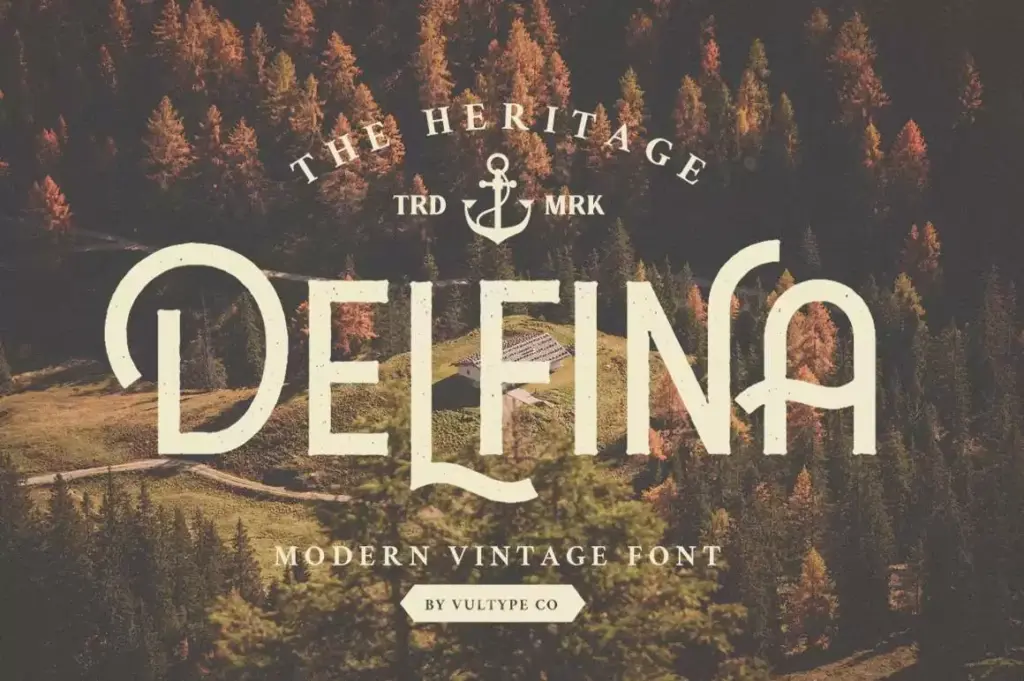 free fonts for commercial use, Delfina Modern Vintage Font