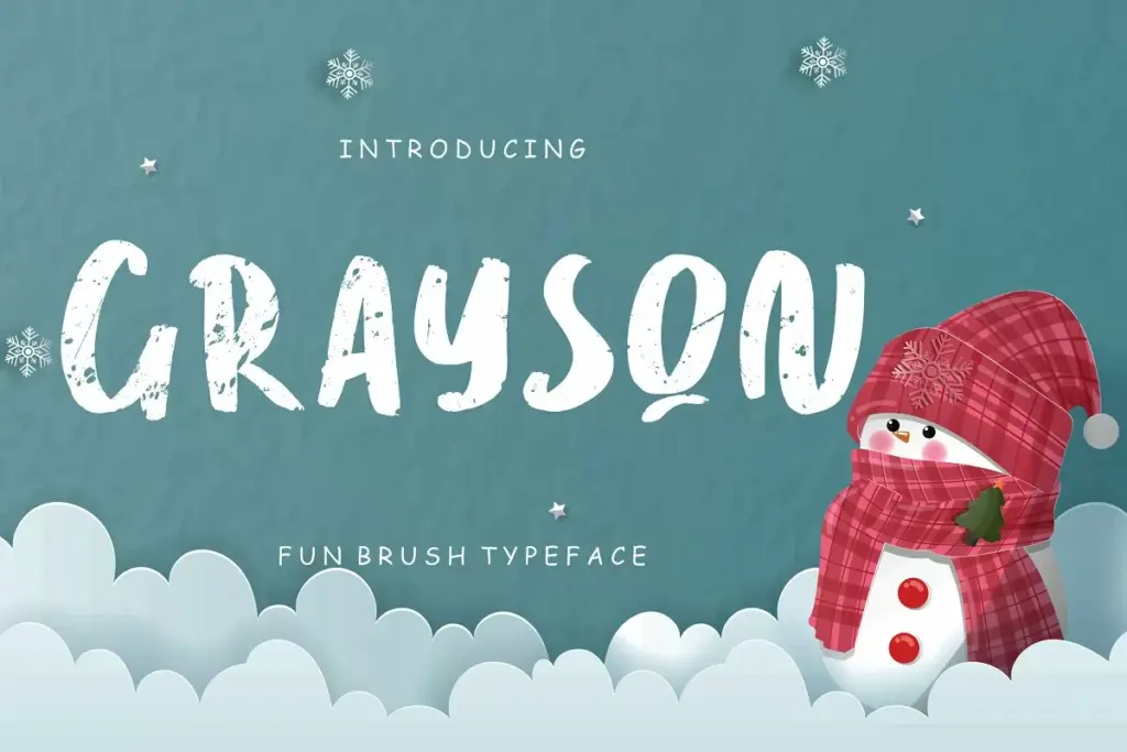 Grayson font free, Fun Brush Typeface font