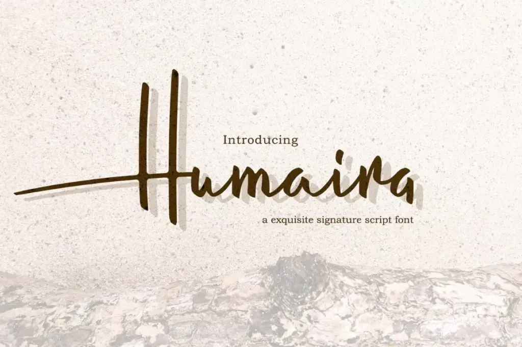 Humaira Free Script Font free, signature script font