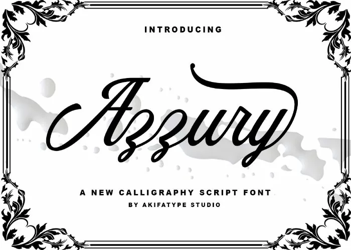 preview image, Azzury Script Font by Akifatype Studio