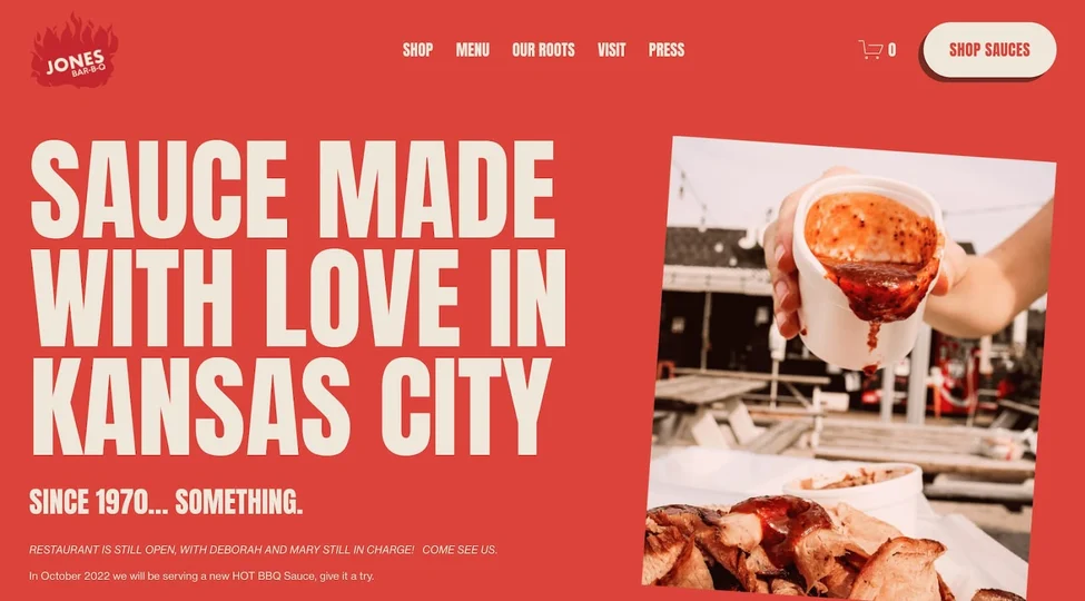 monochromatic website design example